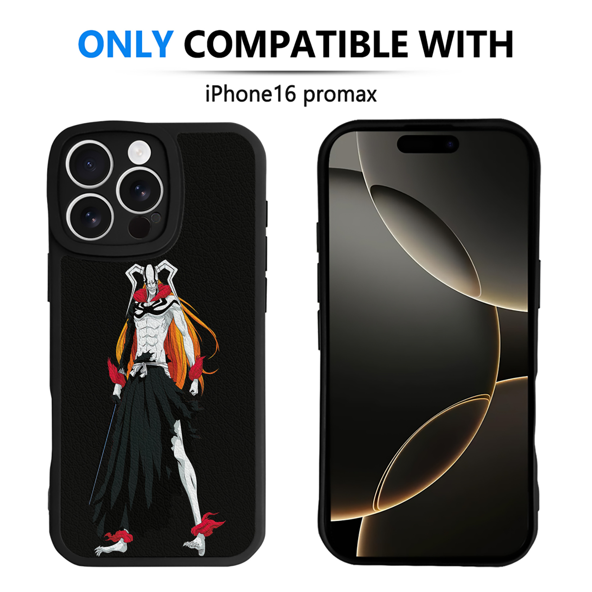 ブリーチ 黒崎一護（くろさき いちご）BLEACH Kurosaki Ichigo 【iPhone 16シリーズ対応】シリコンスマホケース（レザー調） 材質：シリコン